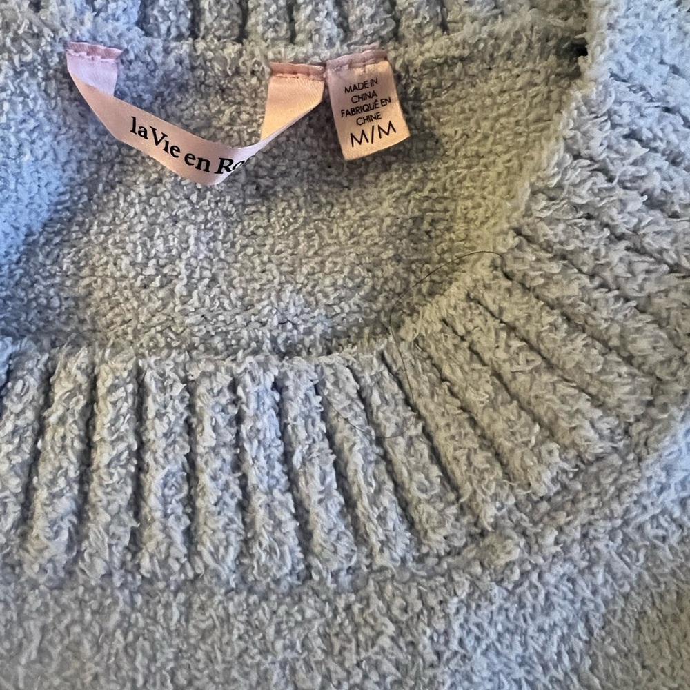La vie en rose baby blue, terry cloth lounge set. - Picture 4 of 9